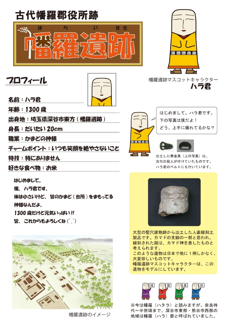 ハラ君プロフィール（深谷市教育委員会ホームページより）