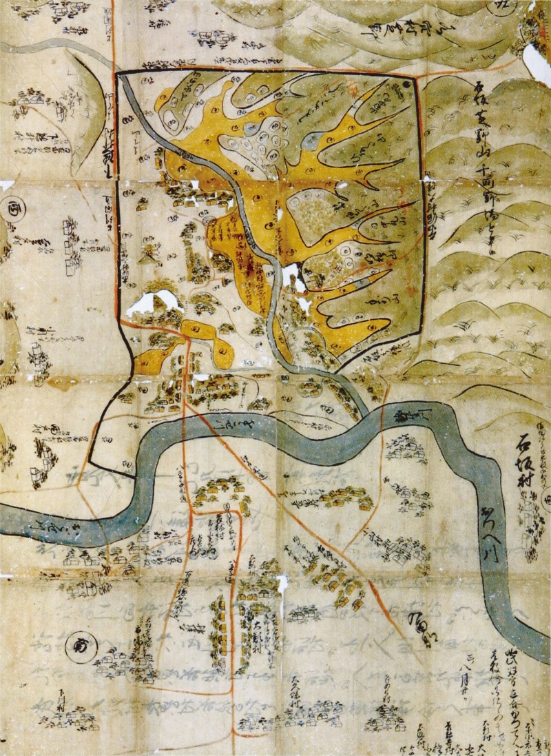 赤沼村秣場争論裁許絵図（鳩山町教育委員会提供）