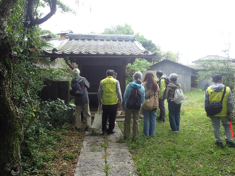 伝源義賢墓の見学風景